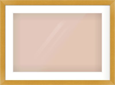 Gold Flat Frame for 600 × 400mm artwork, with Smooth White Single Mount