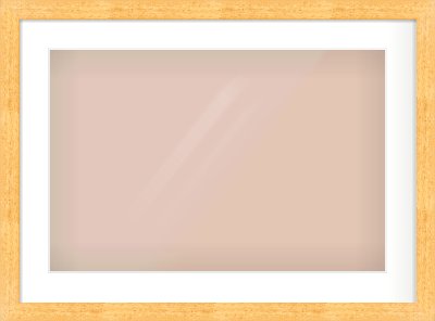 Oak Effect Flat Frame for 600 × 400mm artwork, with Smooth White Single Mount