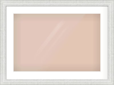 Silver Foil Flat Frame for 600 × 400mm artwork, with Smooth White Single Mount