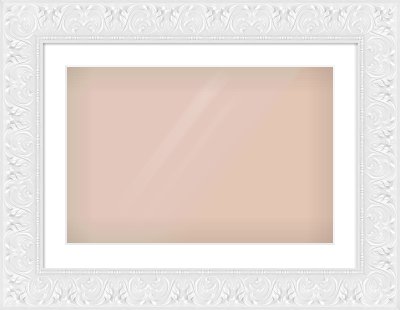 White Scoop Frame for 600 × 400mm artwork, with Smooth White Single Mount