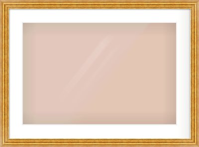 Gold Reverse Frame for 600 × 400mm artwork, with Smooth White Single Mount