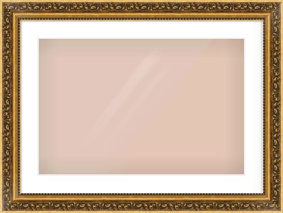 Gold Spoon Frame for 600 × 400mm artwork, with Smooth White Single Mount