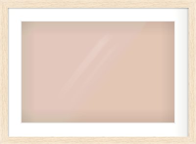 Ivory Flat Frame for 600 × 400mm artwork, with Smooth White Single Mount