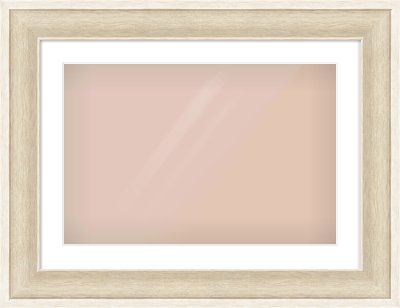 Silver / White Scoop Frame for 600 × 400mm artwork, with Smooth White Single Mount