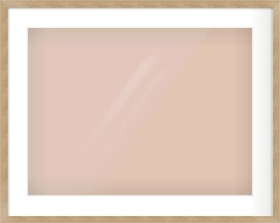 Oak Veneer Flat Frame for 60 × 45cm artwork, with Smooth White Single Mount