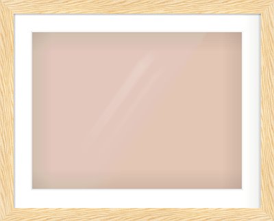 Natural Wood Reverse Frame for 60 × 45cm artwork, with Smooth White Single Mount
