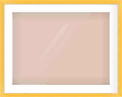 Yellow Paint Flat Frame for 60 × 45cm artwork, with Smooth White Single Mount