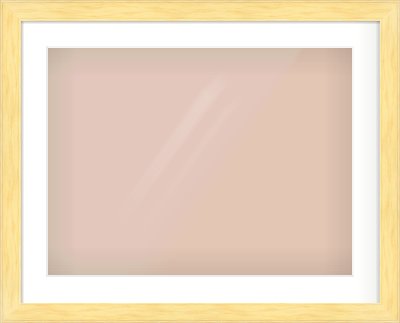Natural Wood Stepped Flat Frame for 60 × 45cm artwork, with Smooth White Single Mount