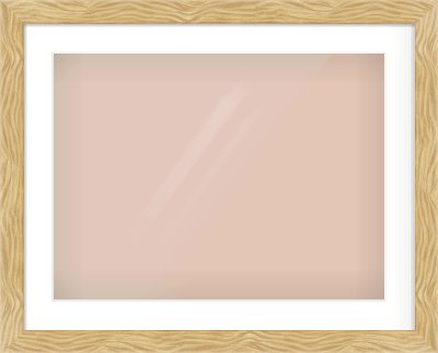 Natural Wood Flat Frame for 60 × 45cm artwork, with Smooth White Single Mount