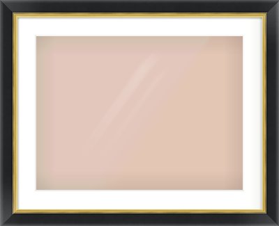 Black/Gold Reverse Frame for 60 × 45cm artwork, with Smooth White Single Mount