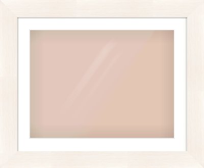 Ivory Driftwood Flat Frame for 60 × 45cm artwork, with Smooth White Single Mount