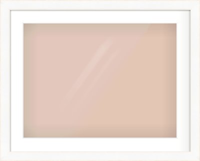 White Flat With Bevel Frame for 60 × 45cm artwork, with Smooth White Single Mount