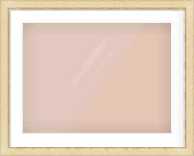 Gold Flat Frame for 60 × 45cm artwork, with Smooth White Single Mount