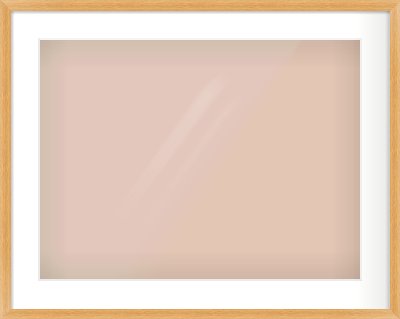Oak Veneer Flat Frame for 60 × 45cm artwork, with Smooth White Single Mount