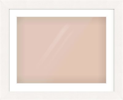 White Beveled Frame for 60 × 45cm artwork, with Smooth White Single Mount