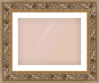 Gold Spoon Frame for 60 × 45cm artwork, with Smooth White Single Mount