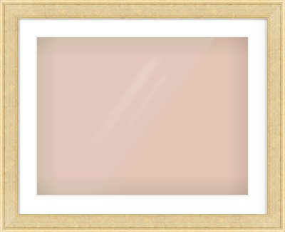 Gold Flat Frame for 60 × 45cm artwork, with Smooth White Single Mount