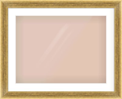 Gold Flat Frame for 60 × 45cm artwork, with Smooth White Single Mount