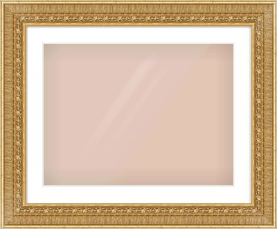 Gold Reverse Frame for 60 × 45cm artwork, with Smooth White Single Mount