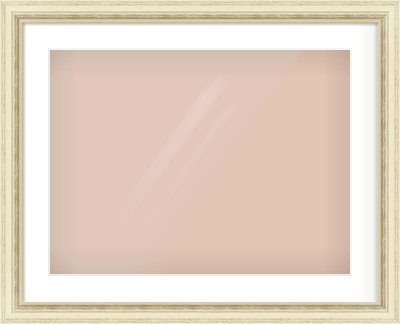 Ivory Distressed Frame for 60 × 45cm artwork, with Smooth White Single Mount