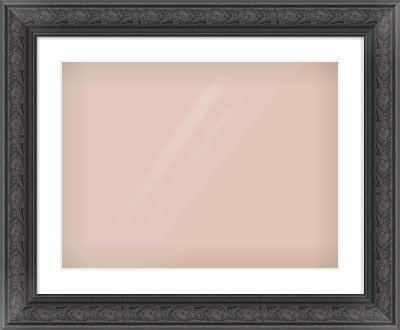 Black Spoon Frame for 60 × 45cm artwork, with Smooth White Single Mount