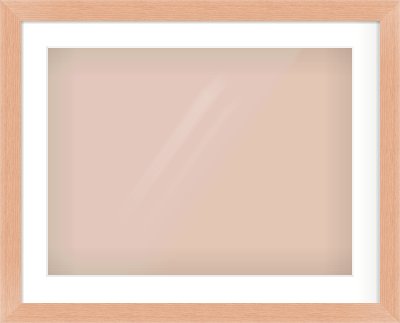 Oak Effect Flat Frame for 60 × 45cm artwork, with Smooth White Single Mount