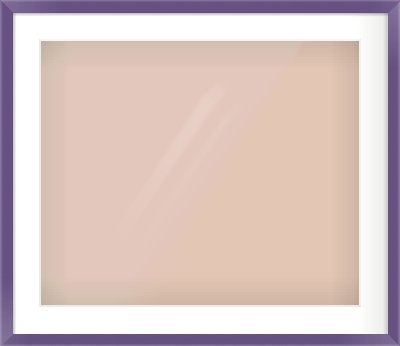 Purple Paint Flat Frame for 600 × 500mm artwork, with Smooth White Single Mount