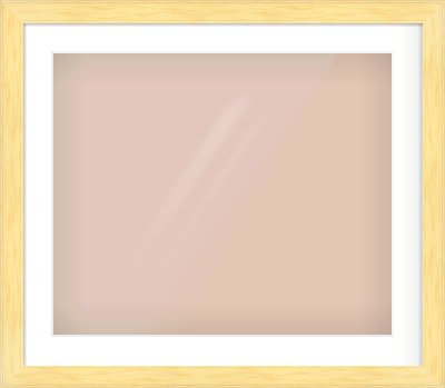 Natural Wood Stepped Flat Frame for 600 × 500mm artwork, with Smooth White Single Mount