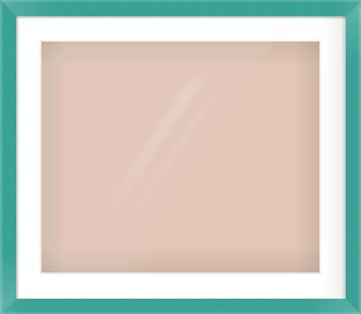Green Paint Flat Frame for 600 × 500mm artwork, with Smooth White Single Mount