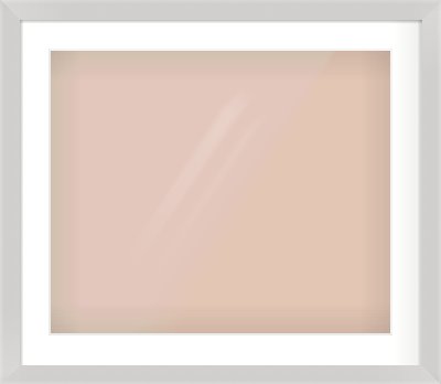 Matte Silver Flat Frame for 60 × 50cm artwork, with Smooth White Single Mount