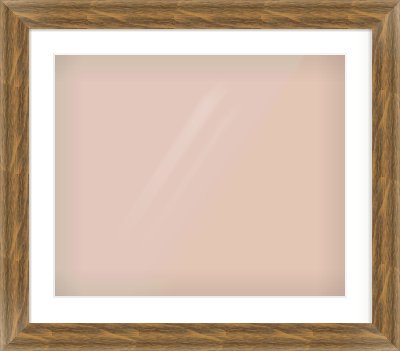 Characteristic Brown Flat Frame for 600 × 500mm artwork, with Smooth White Single Mount