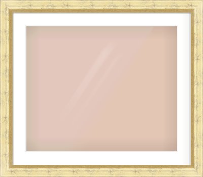 Gold Reverse Frame for 600 × 500mm artwork, with Smooth White Single Mount