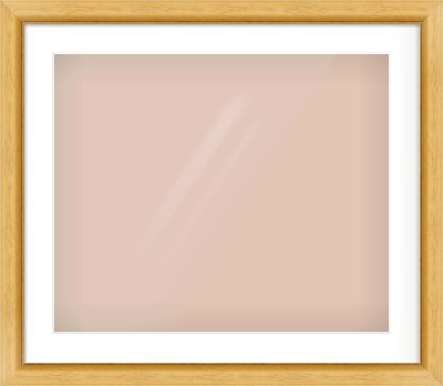 Natural Wood Reverse Frame for 600 × 500mm artwork, with Smooth White Single Mount