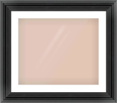 Black Spoon Frame for 600 × 500mm artwork, with Smooth White Single Mount