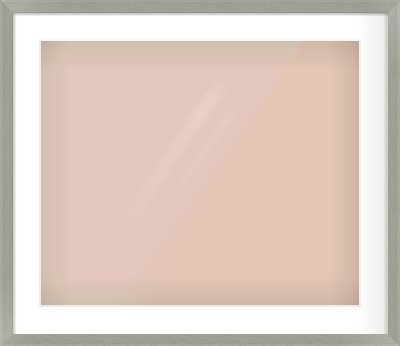 Pale Grey Flat Frame for 600 × 500mm artwork, with Smooth White Single Mount