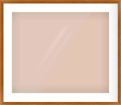 Natural Wood Flat Frame for 600 × 500mm artwork, with Smooth White Single Mount