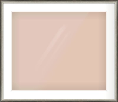 Silver Cushion Frame for 60 × 50cm artwork, with Smooth White Single Mount