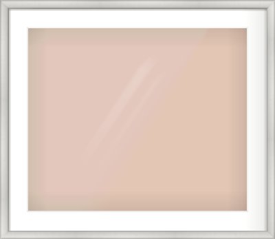 Silver Cushion Frame for 60 × 50cm artwork, with Smooth White Single Mount