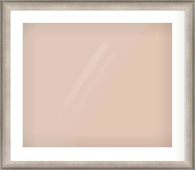 Champagne Silver Scoop Frame for 60 × 50cm artwork, with Smooth White Single Mount