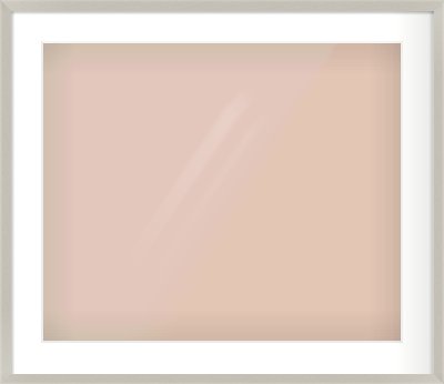 Grey Flat Frame for 600 × 500mm artwork, with Smooth White Single Mount