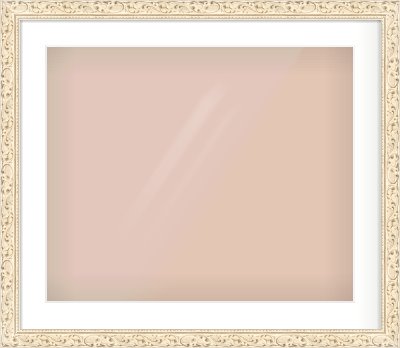 White Decorative Frame for 600 × 500mm artwork, with Smooth White Single Mount