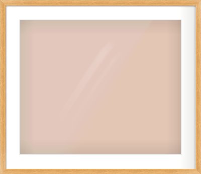 Oak Veneer Flat Frame for 600 × 500mm artwork, with Smooth White Single Mount