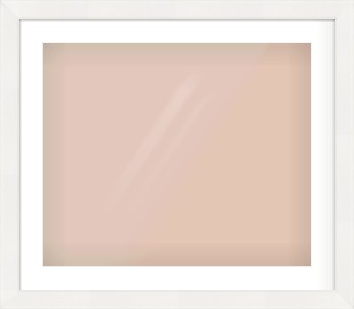 White Beveled Frame for 600 × 500mm artwork, with Smooth White Single Mount