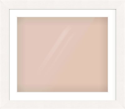White Beveled Frame for 600 × 500mm artwork, with Smooth White Single Mount