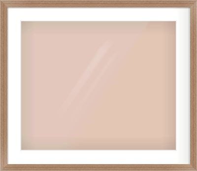 Walnut Flat Frame for 600 × 500mm artwork, with Smooth White Single Mount
