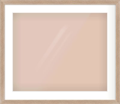 Light Walnut Flat Frame for 600 × 500mm artwork, with Smooth White Single Mount