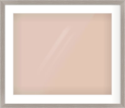 Grey Flat Frame for 600 × 500mm artwork, with Smooth White Single Mount