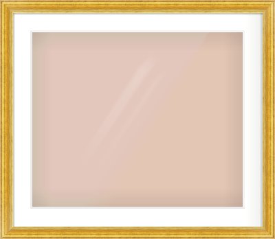 Gold Reverse Frame for 600 × 500mm artwork, with Smooth White Single Mount