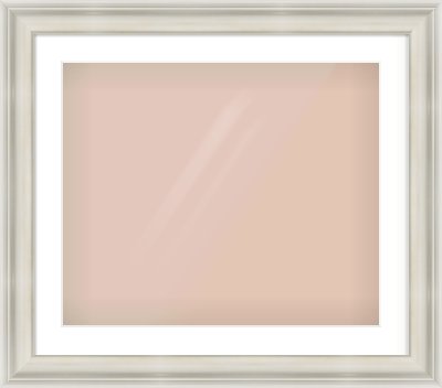 Silver Scoop Frame for 60 × 50cm artwork, with Smooth White Single Mount