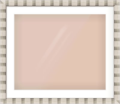 Silver Flat Frame for 60 × 50cm artwork, with Smooth White Single Mount
